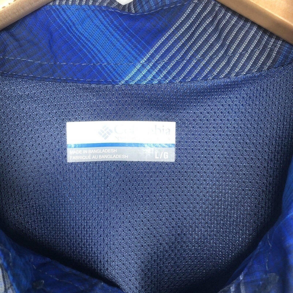Columbia Omni Men's Blue Short Sleeve Button Down Vented Hiking Shirt Sz Large - Picture 5 of 8
